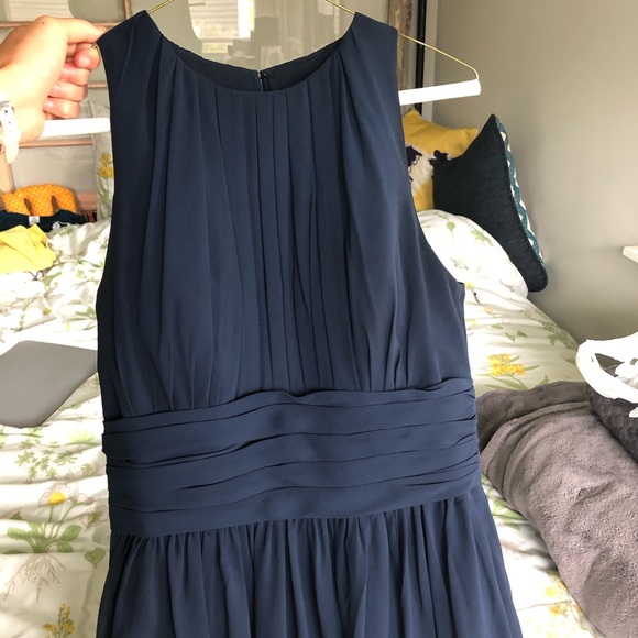 Navy Blue Bill Levkoff Bridesmaid Dress style #974 - Picture 4 of 7